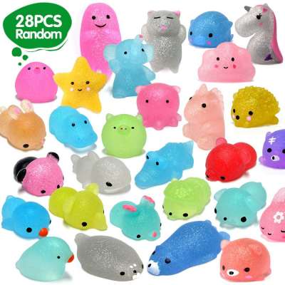 2019 newest Glitter Mini Squishy Mochi Party Favors for Kids Kawaii Animal Squishies Stress Relief Toys